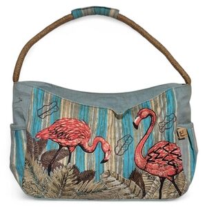 Paul Brent Vintage  Flamingo Embroidered Shoulder Bag